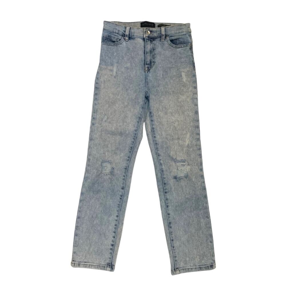 2/$30 Kendall Kylie High Rise Waist Straight Crop Jeans Ripped Stretch 3 / 26